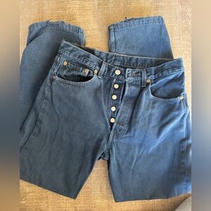 Levi's Men's 501 Dark Blue Straight Jeans